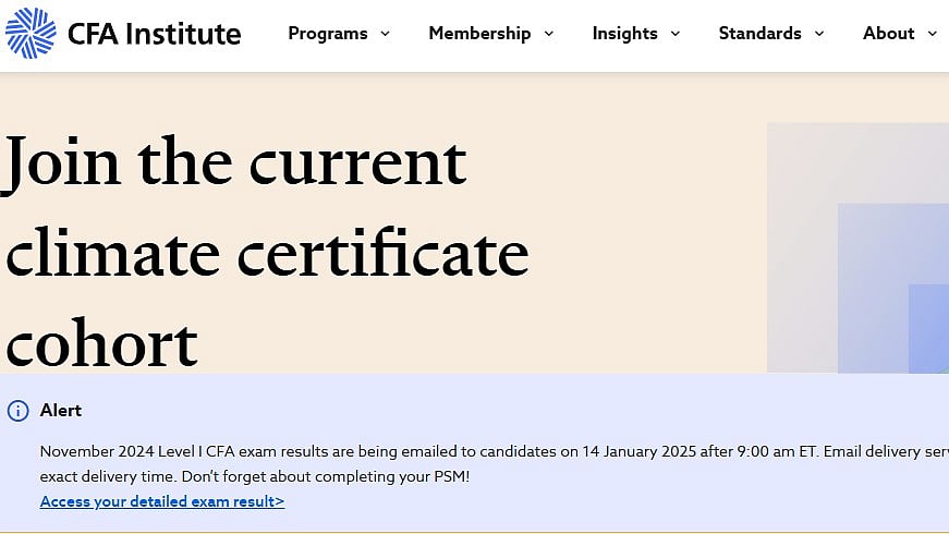 CFA Level I November 2024 Results To Be Announced Today At cfainstitute.org