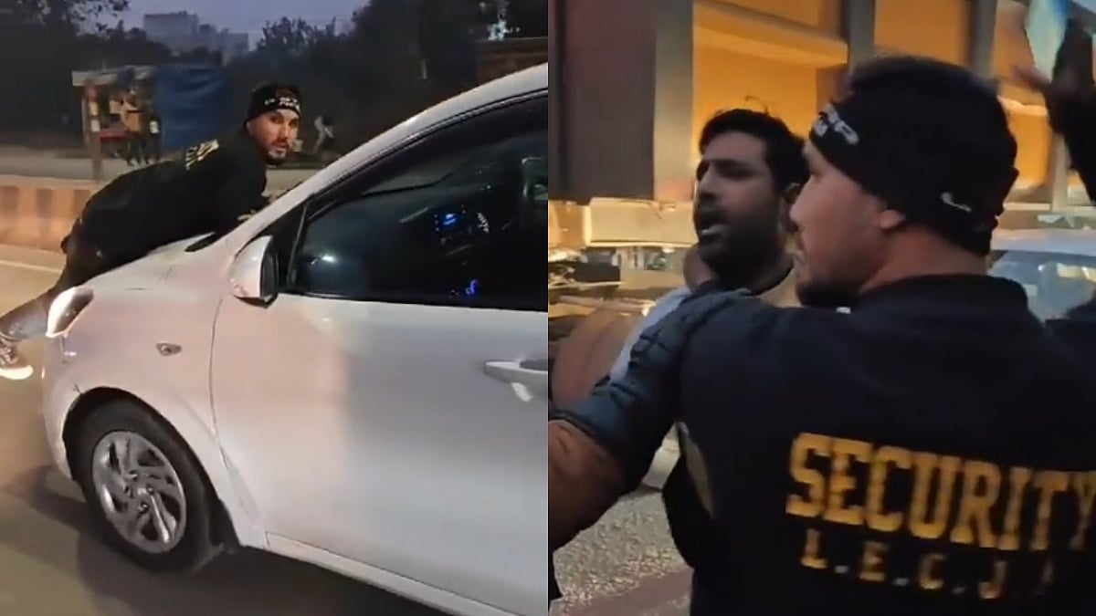 Speeding Car Hits & Drags Security Guard Hanging On Bonnet | X