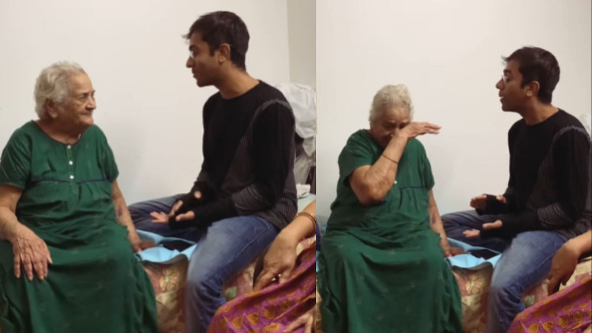 Man sings in front of great grandma in viral video | Instagram: Sriharsha Ganti