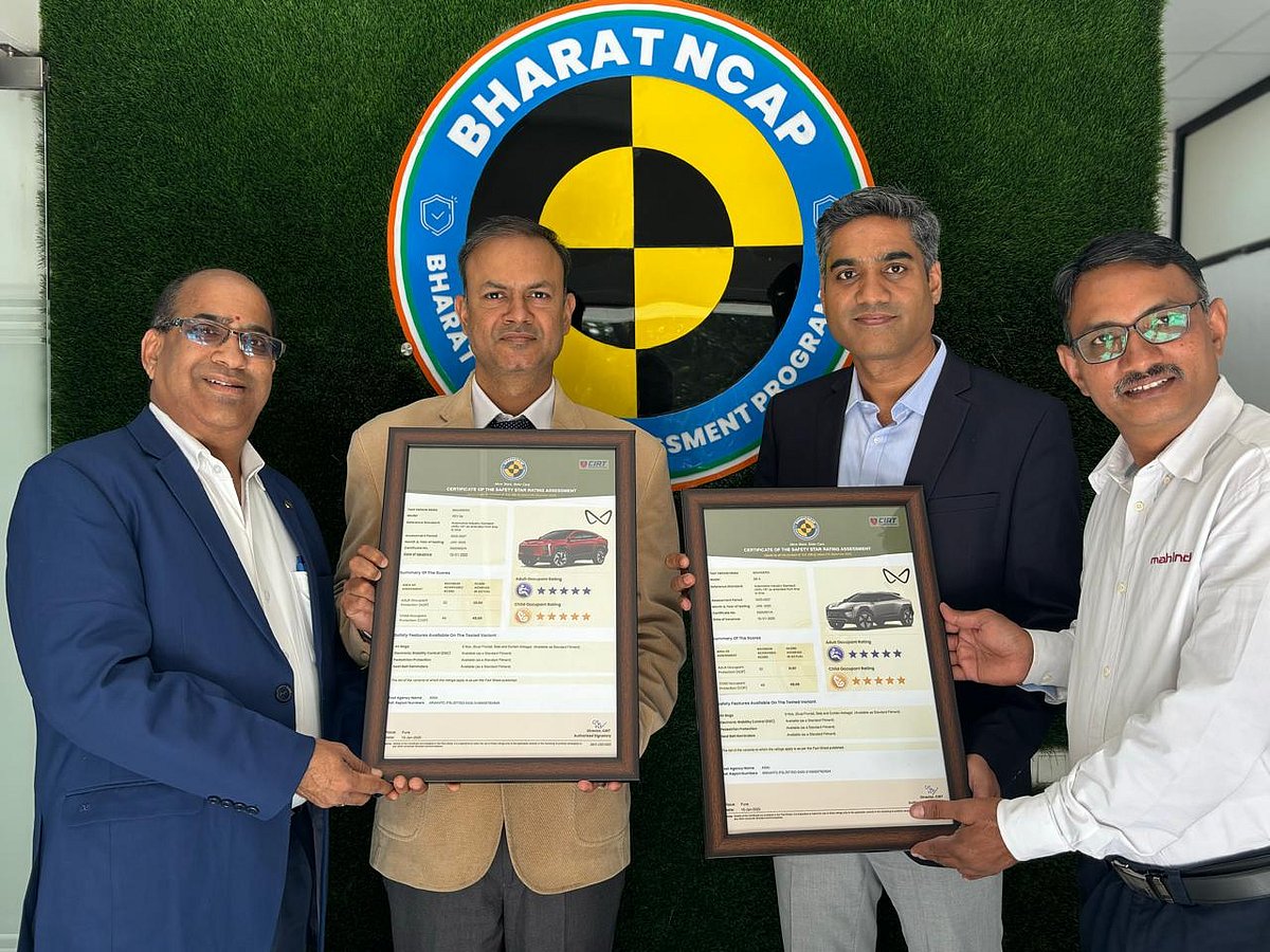 Mahindra BE 6 and XEV 9e Electric SUVs Shine with 5-Star Bharat NCAP Scores