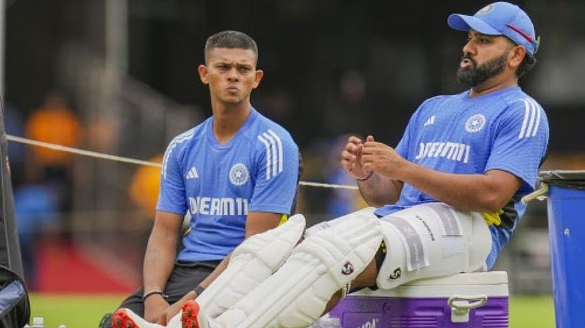 File Pic: Yashasvi jaiswal (L) and Rohit Sharma | PTI