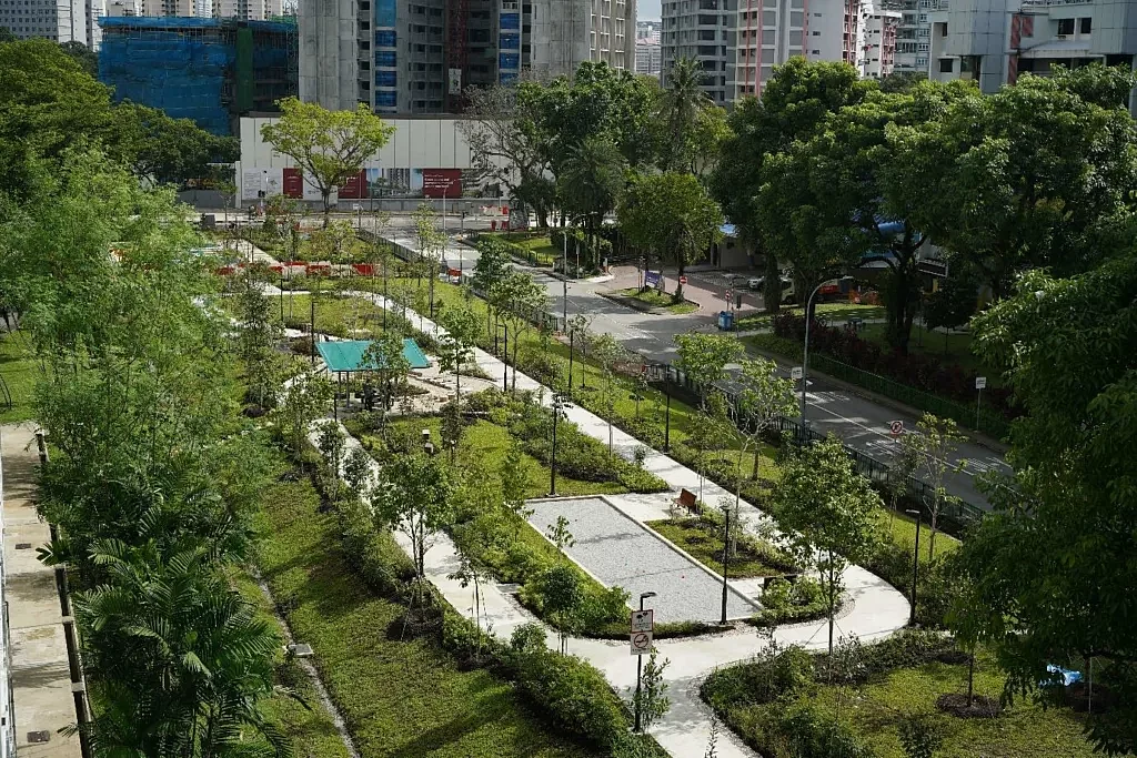 Aerial view of Pek Kio Park, Singapore.