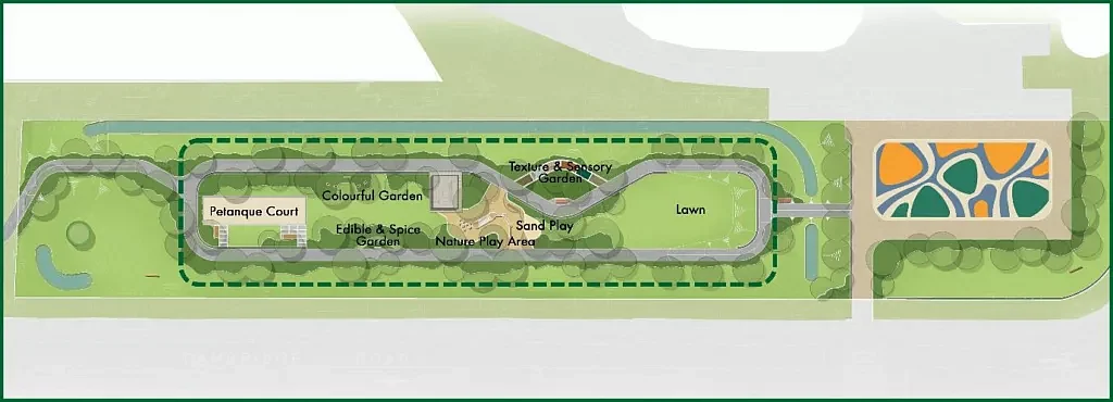 A map of Pek Kio Park, Singapore.