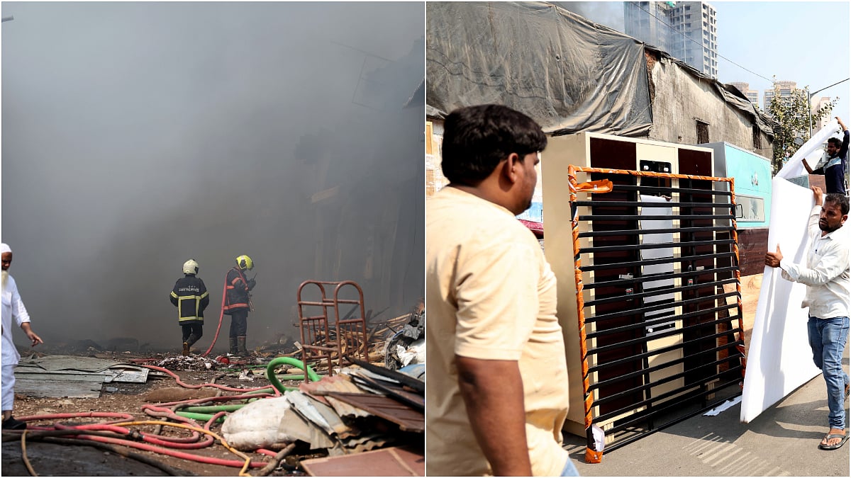 Massive fire at Khadakpada Furniture Market in Goregaon; no injuries reported as blaze is brought under control