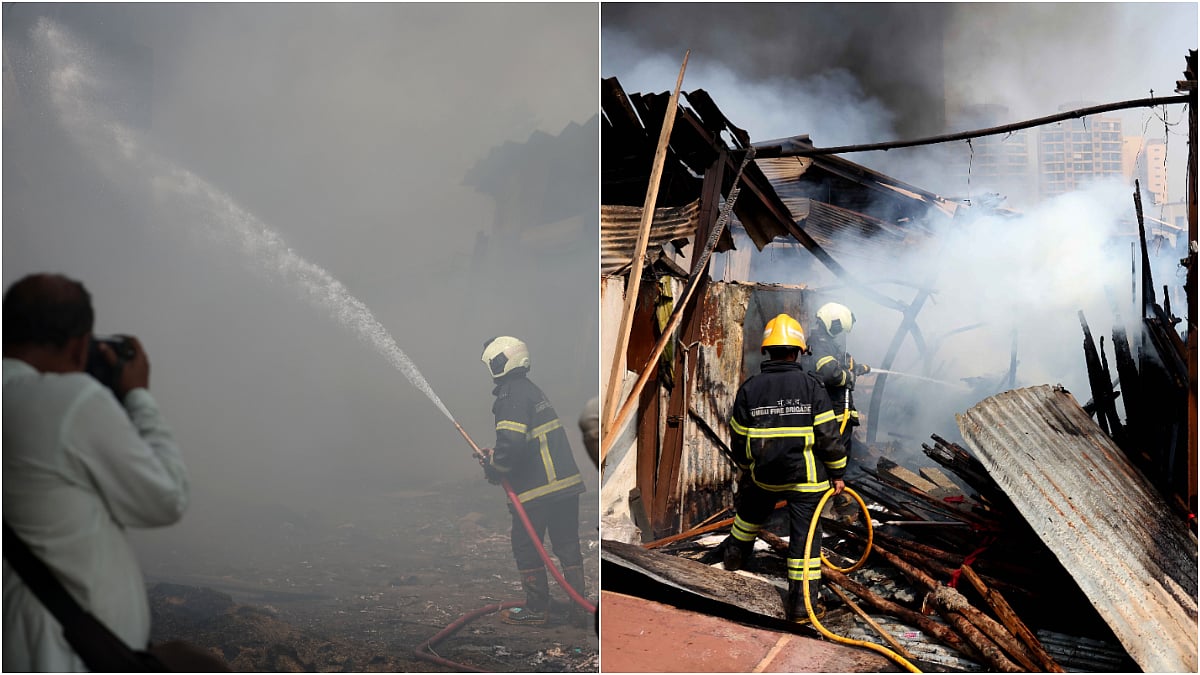 Massive fire at Khadakpada Furniture Market in Goregaon; no injuries reported as blaze is brought under control
