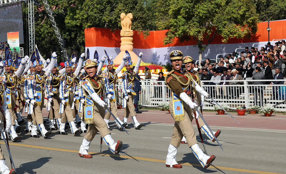 A 148-member all-female marching unit from the Central Reserve Police Force, commanded by Assistant Commandant Aishwarya Joy M, demonstrated the essence of 'Nari Shakti' while parading along the Kartavya Path.