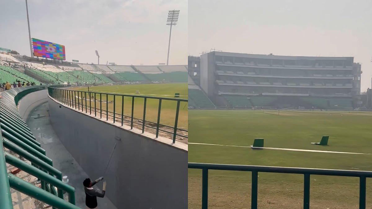 'Dher Saara Paani Aur Magarmach...': Fans Troll PCB For Creating Moat At Gadaffi Stadium To Prevent Pitch Invasion During Champions Trophy 2025