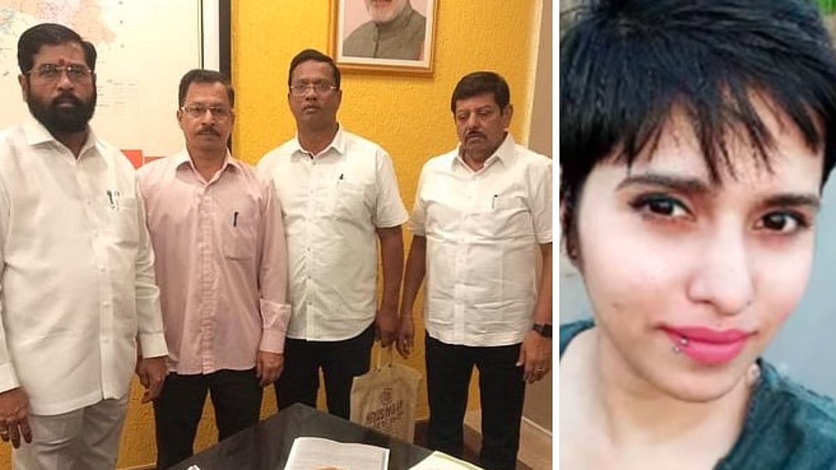 Vikas Walkar (second from left) with Maharashtra CM Eknath Shinde. Shraddha Walkar's (R) father passed away due to heart attack. |