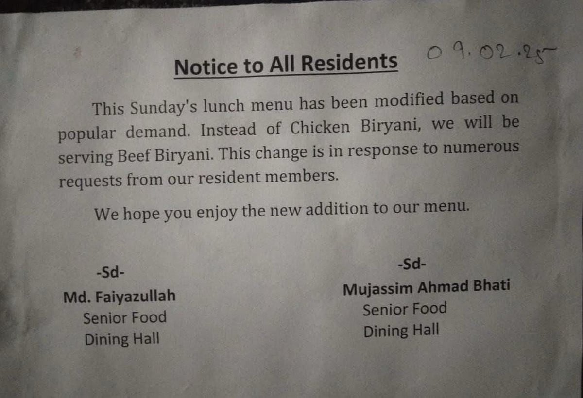 A picture of the notice.