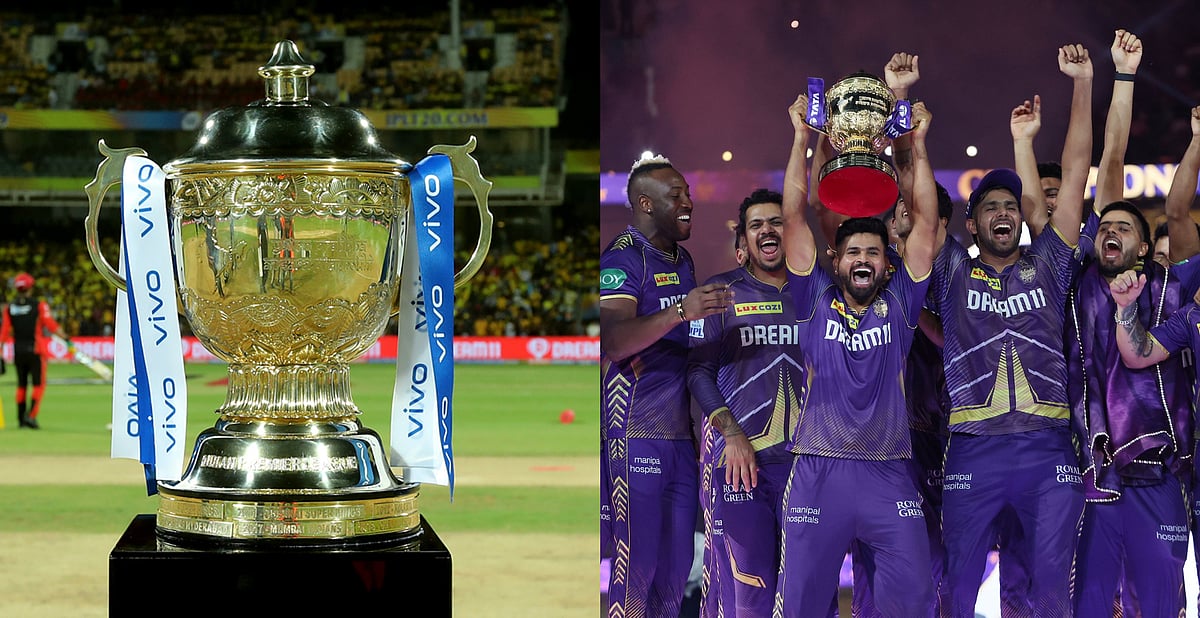 KKR (R) won the trophy last year. | (Credits: X)