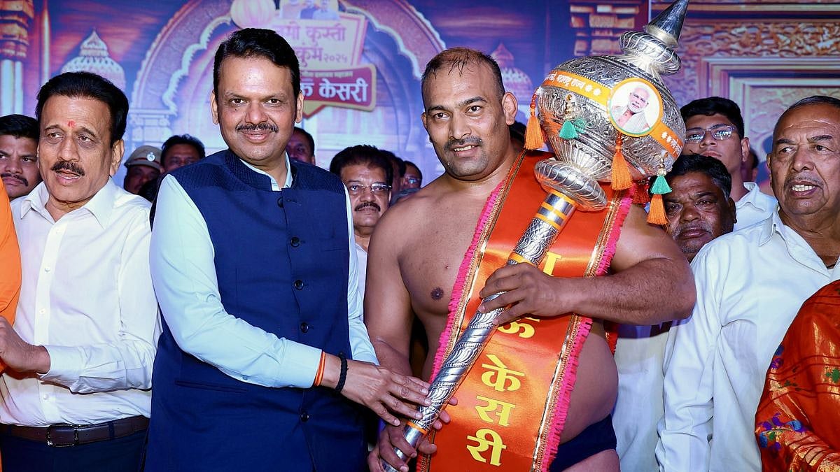 Maharashtra CM Devendra Fadnavis Attends 'Namo Wrestling Mahakumbh 2.0' In Jalgaon; See Pictures Here