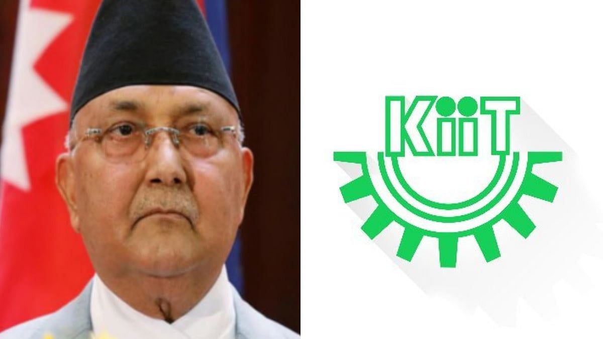 Nepal PM KP Sharma Oli (L) & Kalinga Institute of Industrial Technology (R) | File Pic & X @KIITUniversity