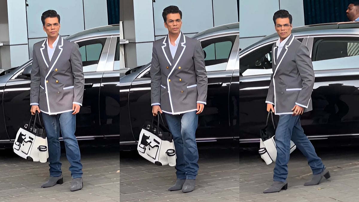 Karan Johar's new luxe airport look | Image: Varinder Chawla