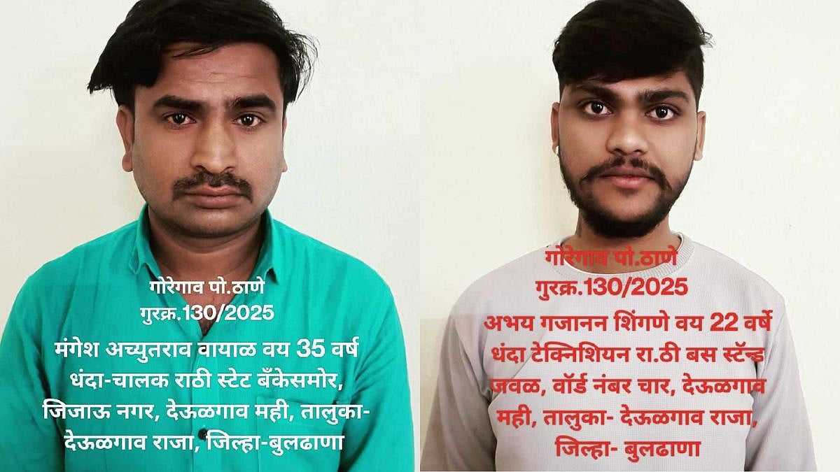 Accused caught by Goregaon police (L to R) Mangesh Achyutrao Wayal and Abhay Gajanan Shingane