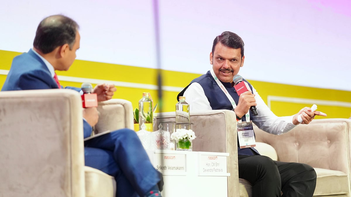 CM Devendra Fadnavis at the NASSCOM Technology and Leadership Forum 2025. | 