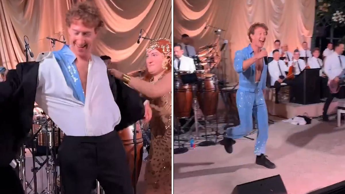 VIDEO: Mark Zuckerberg Dresses Up In Benson Boone's Grammy Jumpsuit To Surprise Wife Priscilla On Her 40th B'day; Netizens Ask 'Is It AI?' | (Photo Courtesy: X@CollinRugg)