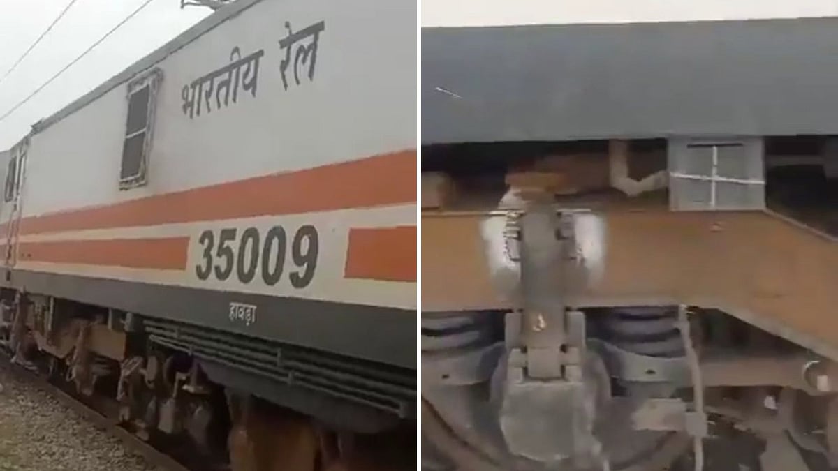 A major accident was averted on the Lucknow-Bareilly railway line after the Doon Express hit stones and iron nuts placed on the track in Hardoi. | (Photo Courtesy: X)