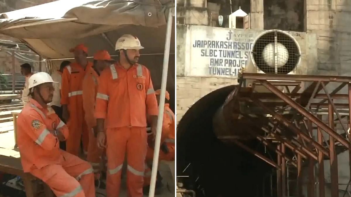 SLBC Tunnel Collapse: Rescue Operation For 8 Trapped Workers In Nagarkurnool Enters 9th Day | ANI