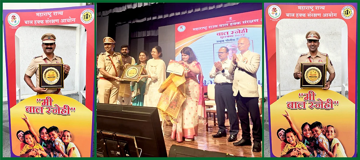 MBVV Police Officers Sujitkumar Gunjkar and Prasad Shenolkar Receive Bal-Snehi Award for Cyber Security Awareness