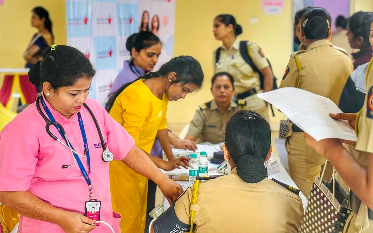 Free health check-up camp for female police personnel at the Navi Mumbai Police Headquarters