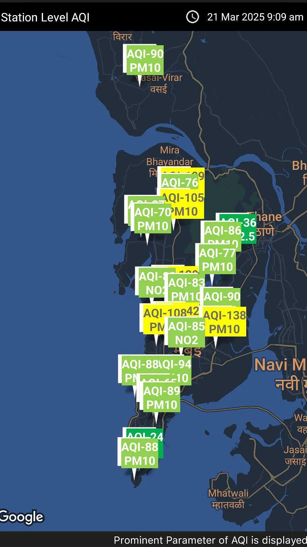 Mumbai AQI Levels