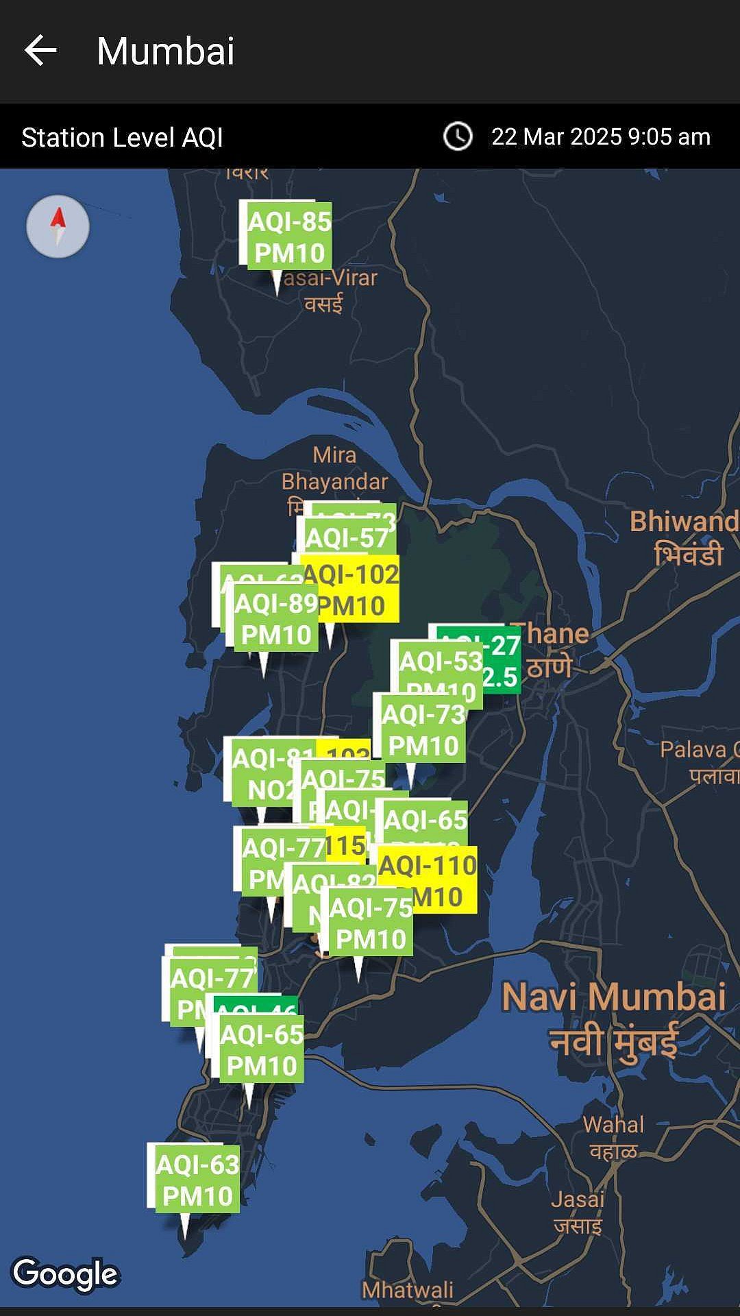 Mumbai AQI levels