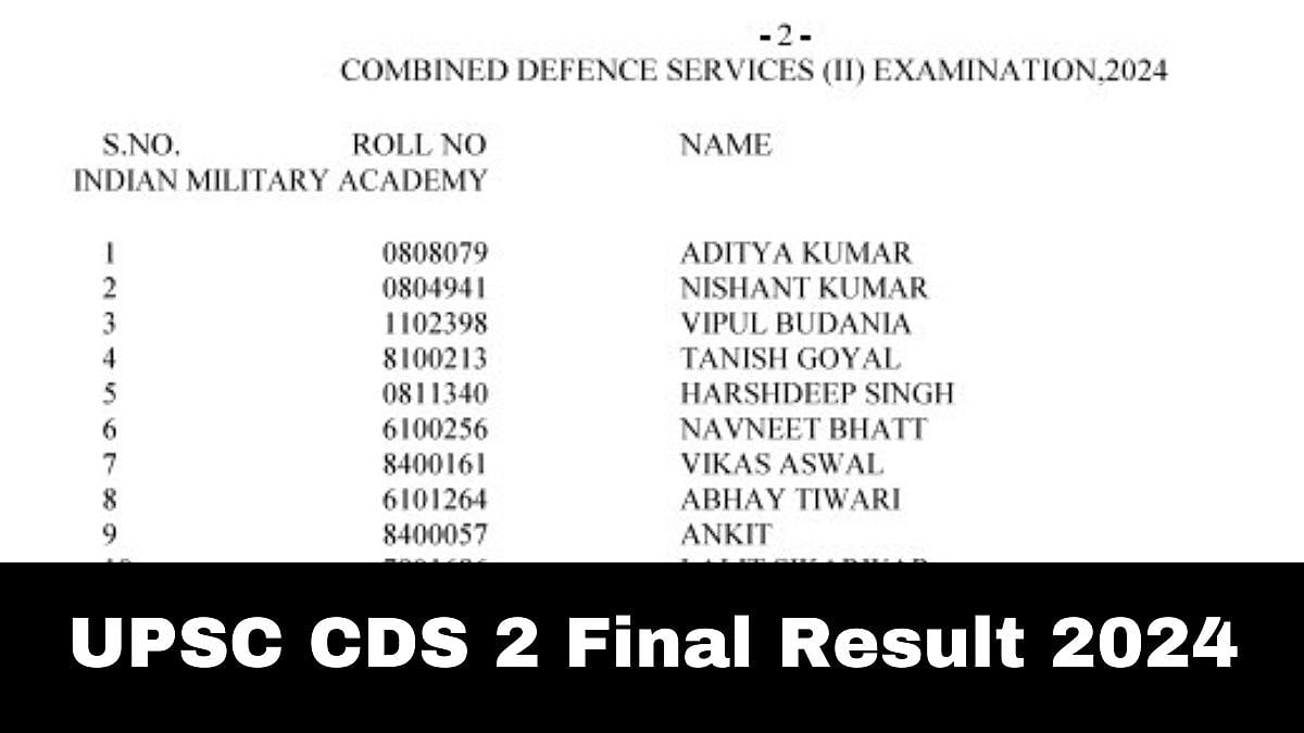 UPSC CDS 2 Final Result 2024 | Official Website (upsc.gov.in)