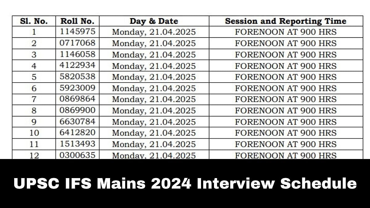 UPSC IFS Mains 2024 Interview Schedule | Official Website (upsc.gov.in)