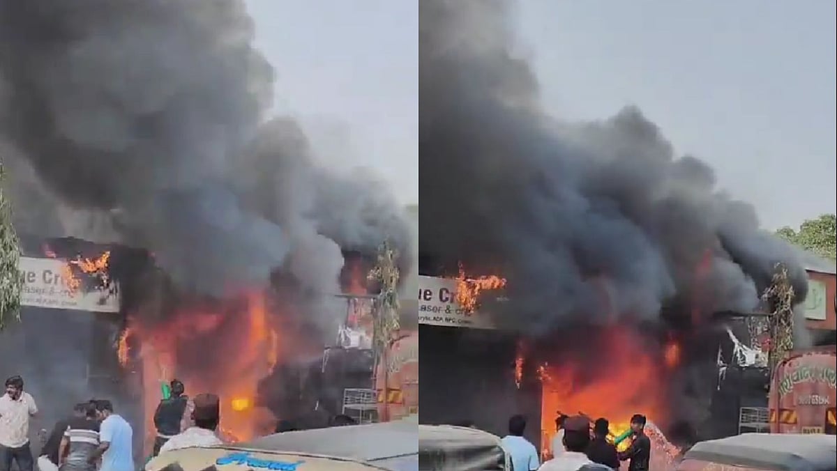 VIDEO: Fire Breaks Out In Three Shops In Pune's Keshav Nagar