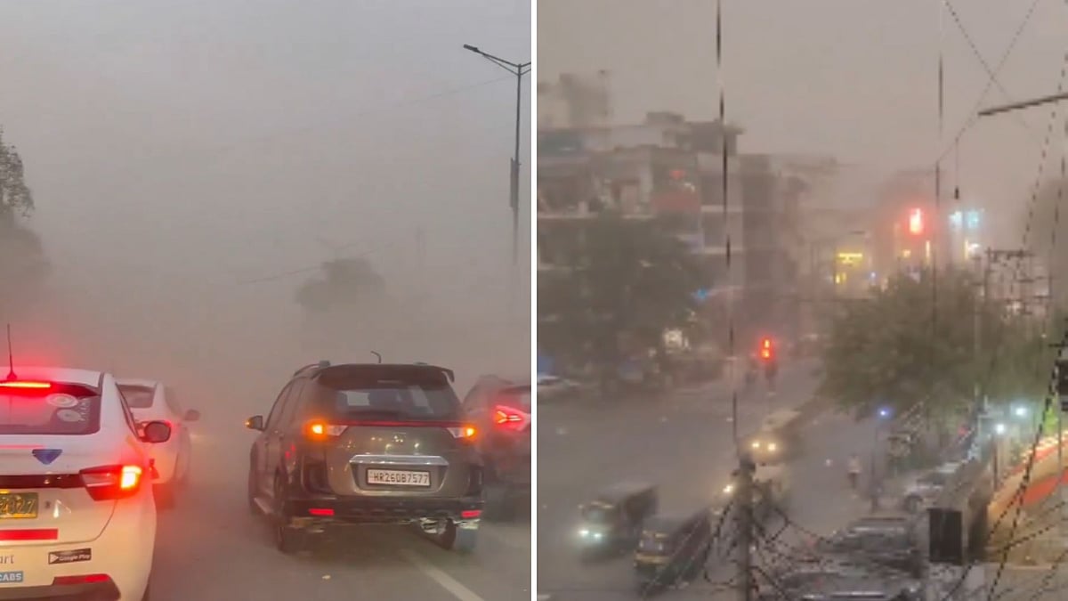Dust Storm Disrupts Delhi: 15 Flights Diverted; Air India, SpiceJet, IndiGo Issue Warning Of Potential Delays | (Photo Courtesy: X/@PleasingRj)