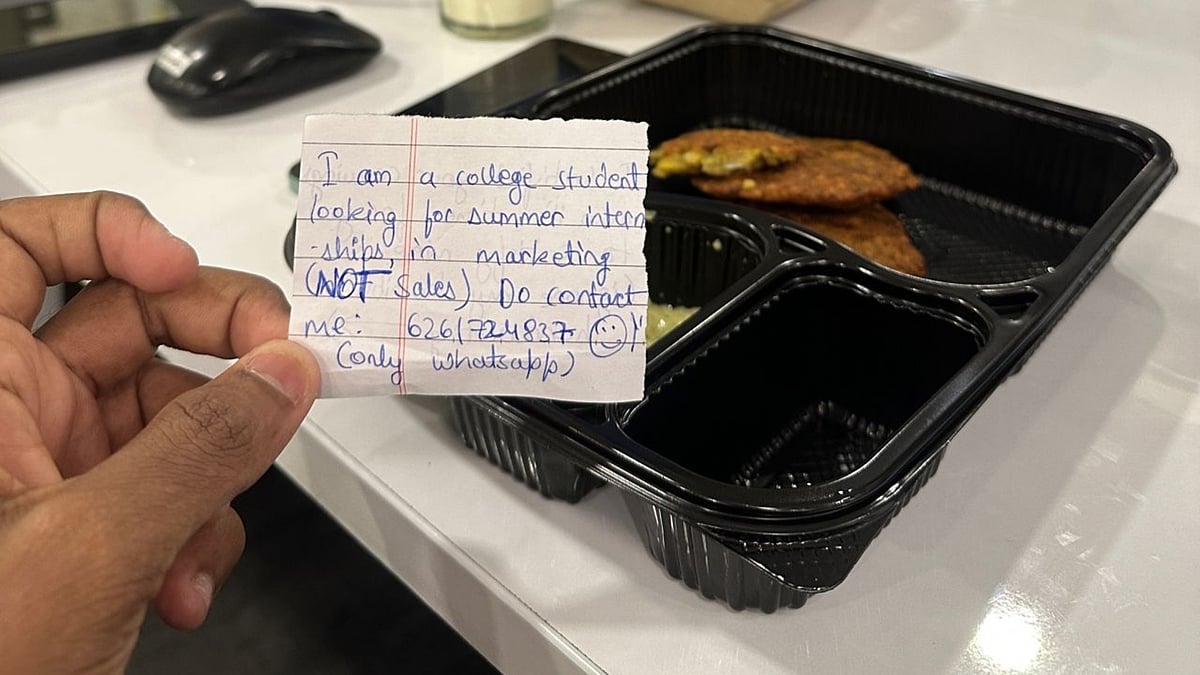 Bengaluru: College Student Delivers Biryani With Handwritten Note Seeking Summer Internship
