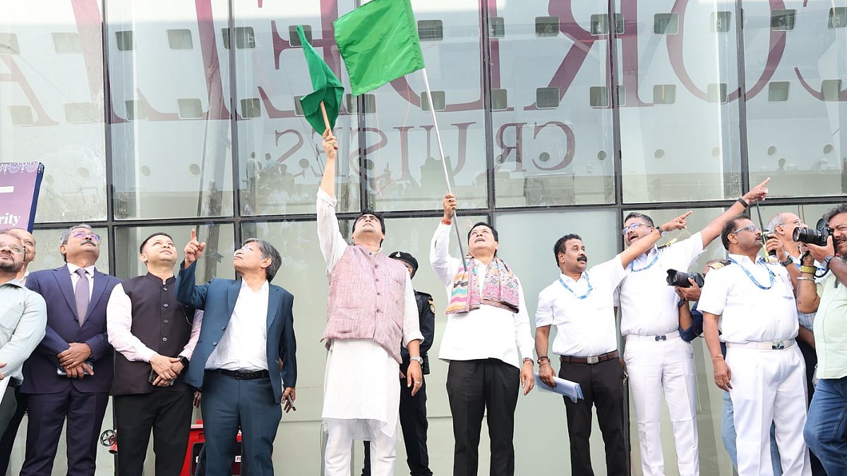 Union Minister Sarbananda Sonowal Flags Off Cruise Operations From New Mumbai International Cruise Terminal (VIDEO) | X|@sarbanandsonwal