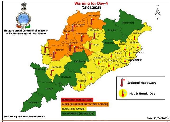 Temperature of 25 April 2025