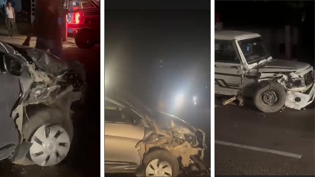 Two Injured After 4 Vehicles Crash One Behind The Other Due To Cow Carcass Left On Road For 2 Days In MP's Chhatarpur