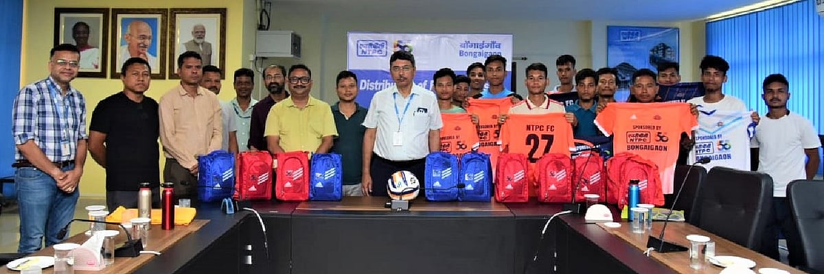 NTPC Bongaigaon Sponsors Local Football Team with Kits