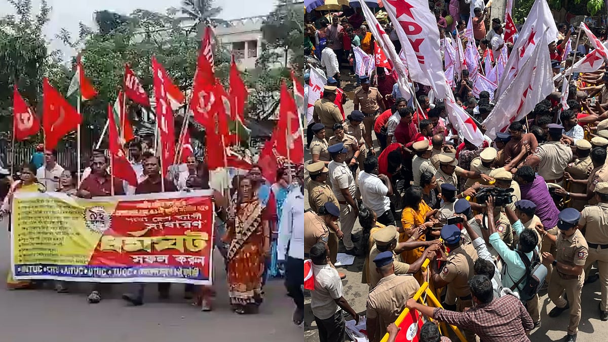 CPI(M) Workers, Police & TMC Supporters Clash Amid Nationwide Strike In West Bengal (VIDEO)