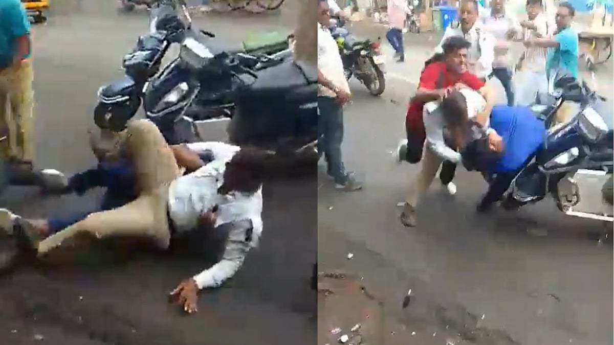 Vasai-Virar News: Father-Son Duo Brutally Assault Traffic Cops In Nalasopara (Viral Video)