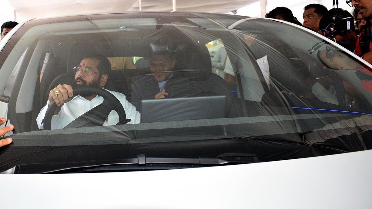 Mumbai: Tesla Opens First India Showroom As DyCM Eknath Shinde Drives EV Into Assembly To Mark Entry