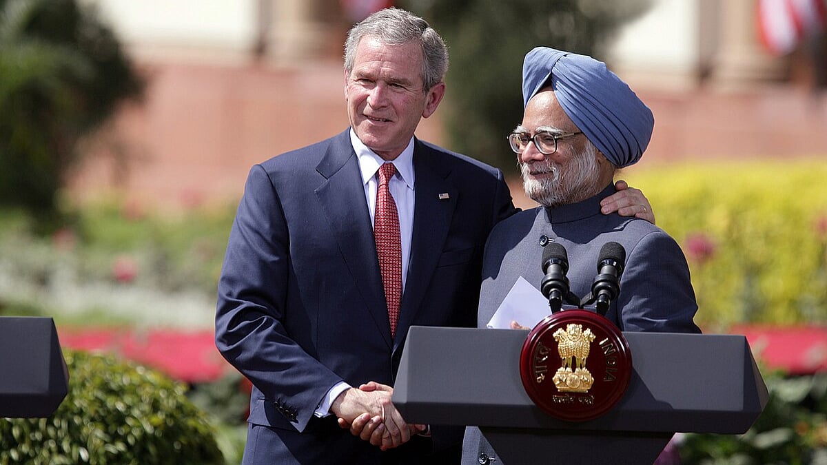 Former PM Manmohan Singh and Ex-US President George W. Bush laid the foundation for a transformative civil nuclear partnership in 2005, reshaping India’s global nuclear status | Wikipedia