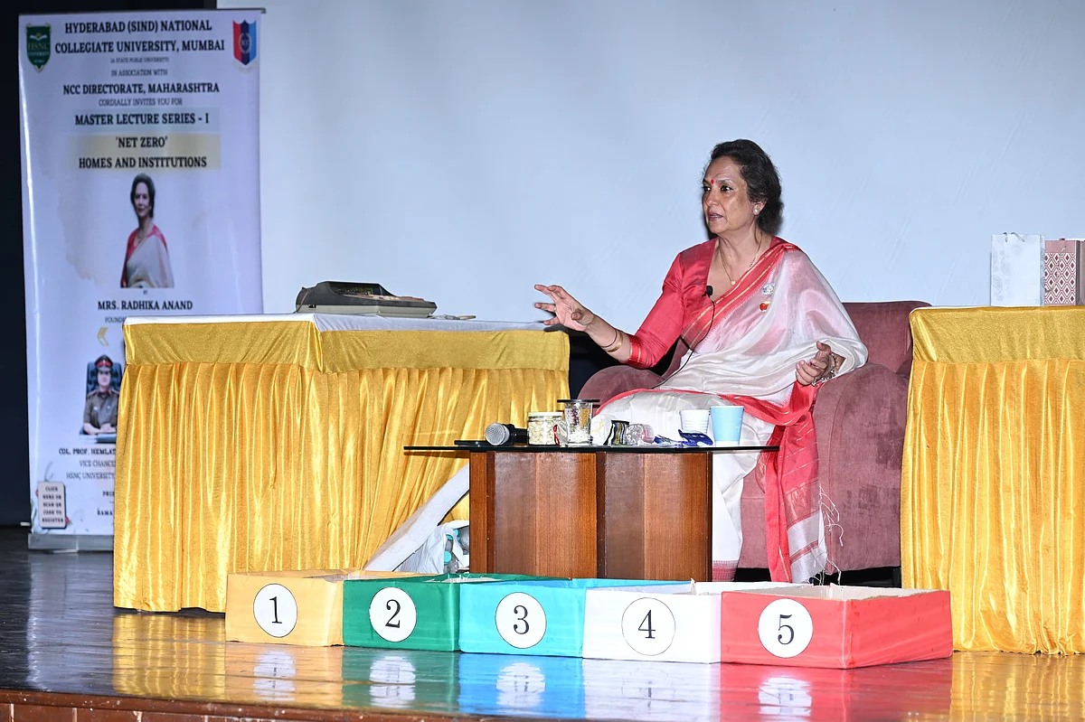 Mrs. Radhika Anand, CEO of Plantology, delivering her inspiring Master Lecture, sharing insights on sustainability, green innovation and the power of individual action for a healthier planet