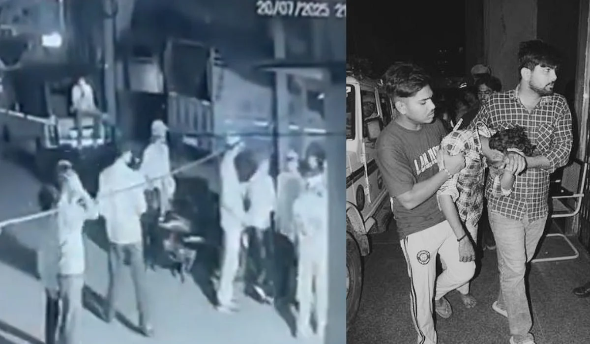Left: CCTV Screengrab
Right: Vipin Being Taken To Hospital | X/@subhi_karma