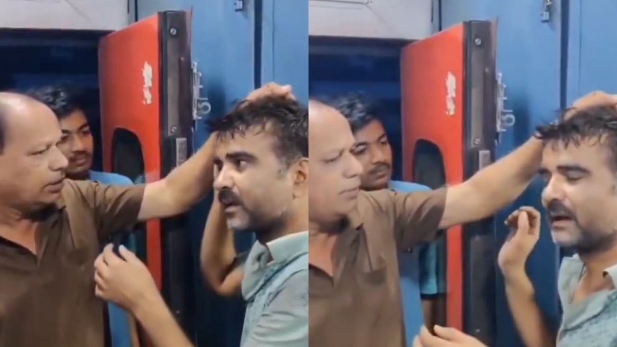 BJP Leader Devendra Inani Catches Thief Red-Handed Stealing Mother's Ashes On Train; Passengers Beat Culprit Before Handing Him Over To GRP (Video)