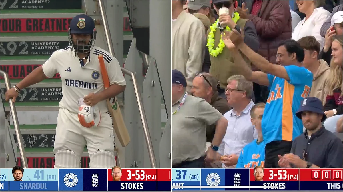 Massive Respect! Rishabh Pant Walks Out To Bat Despite Swollen Toe On Day 2 At Old Trafford, Crowd Gives Standing Ovation; Video