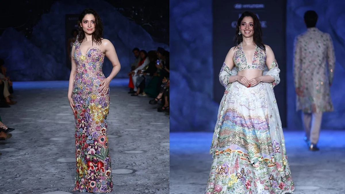 Flirty, Whimsical Tamannaah Bhatia Flaunts Curves In A Breathtaking Hand-Embroidered Floral Gown