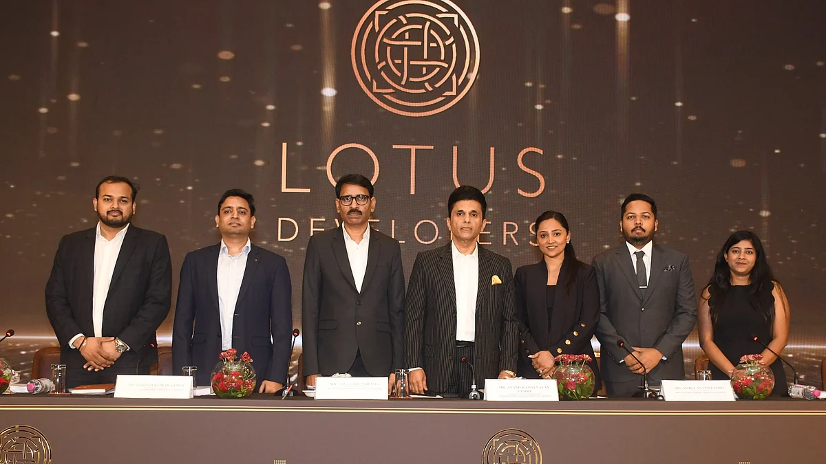 Sri Lotus Developers and Realty Limited's Management Team at their IPO Press Conference held in Mumbai on Thursday |