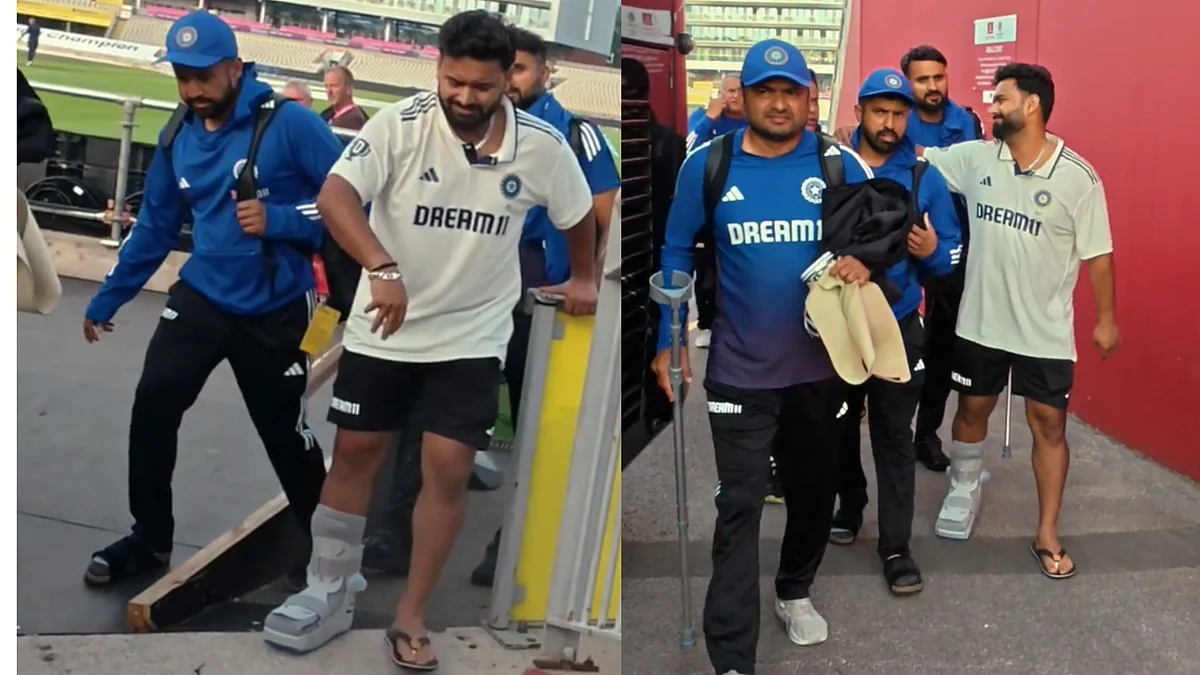 IND vs ENG 4th Test: Rishabh Pant Leaves Stadium Wearing Cast, Uses Karun Nair's Help To Reach Bus; Video 