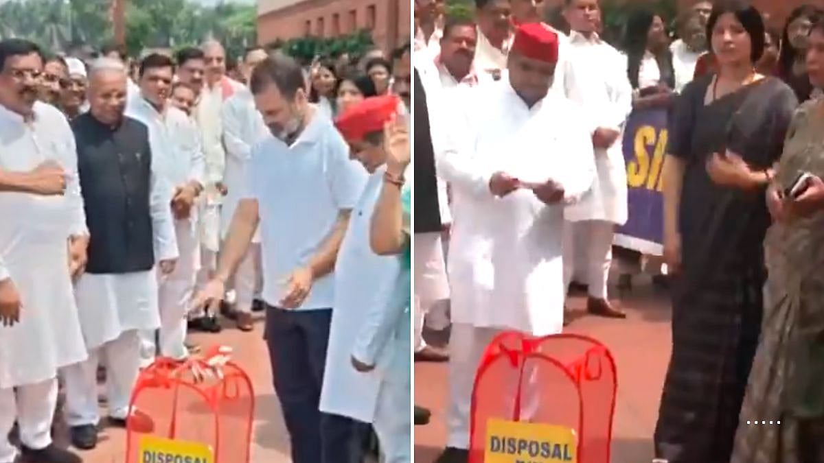 Opposition MPs Led By Congress Leader Rahul Gandhi Protest Against Bihar SIR, Call It An Attack On Democracy (Video)