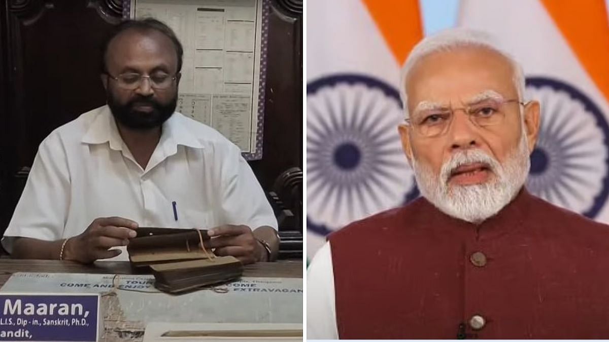 Mani Maran (L) & PM Modi (R) | X @DDNewslive & File Pic