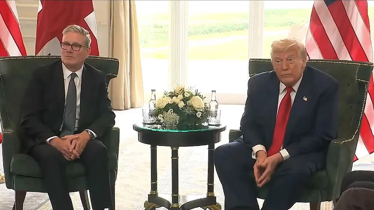 US President Donald Trump Meets UK PM Keir Starmer In Scotland, Discusses Gaza Food Crisis (VIDEO)