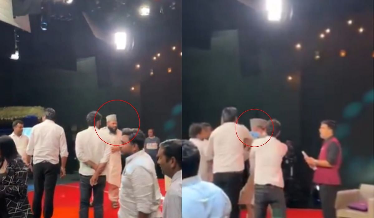 Maulana Sajid Rashidi Slapped | X/@VipinNagarX